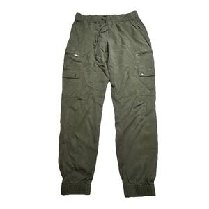 Banana Republic Womens XS Olive Green Tencel Cargo Jogger Pants Elastic Waist